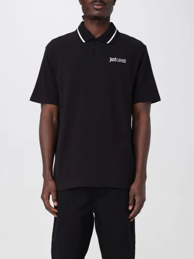 JUST CAVALLI POLO SHIRT JUST CAVALLI MEN COLOR BLACK,g77394002