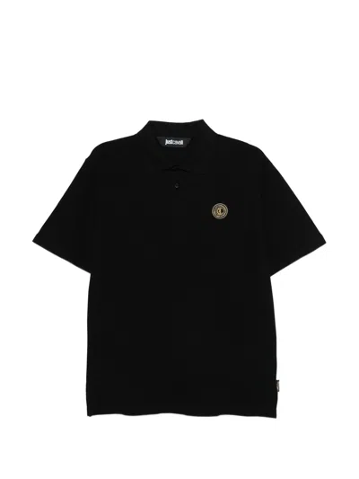 Just Cavalli Polo Shirt With Logo In Black