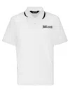 Just Cavalli Logo-embroidered Cotton Polo Shirt In White