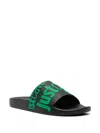 Just Cavalli Logo-embossed Slides In Black