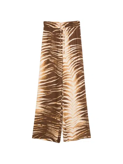 Just Cavalli Print-detail Palazzo Pants In Brown