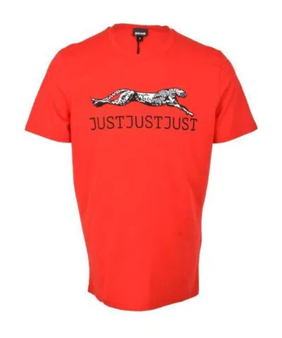 Just Cavalli Print Short Sleeve T-shirt In Red
