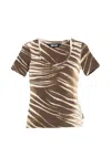 Just Cavalli Print Short-sleeve Top In Brown