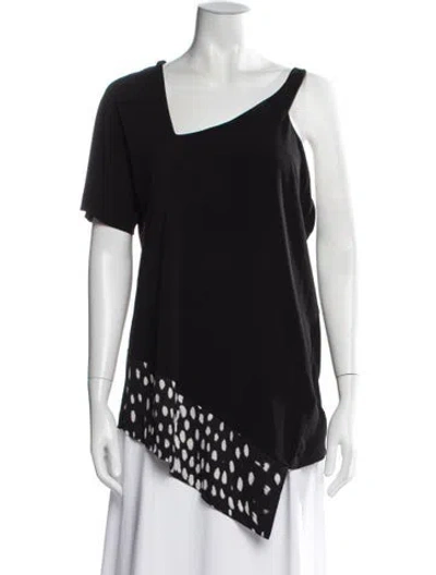 Pre-owned Just Cavalli Printed Asymmetrical Top In Black