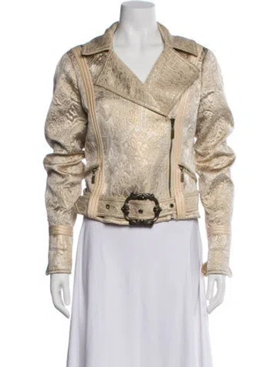 Pre-owned Just Cavalli Printed Biker Jacket