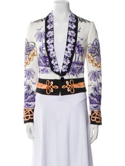 Pre-owned Just Cavalli Printed Blazer In Blue