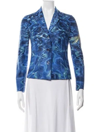 Pre-owned Just Cavalli Printed Blazer In Blue