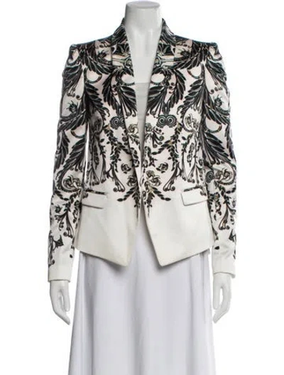 Pre-owned Just Cavalli Printed Coat In White