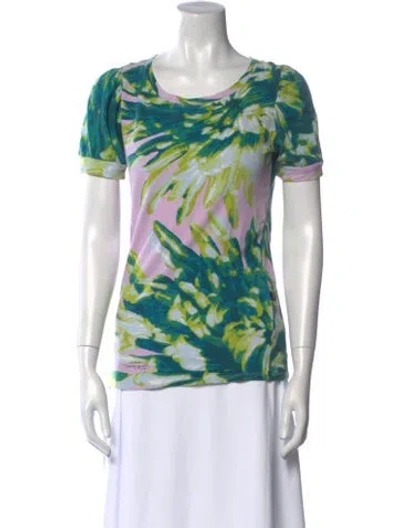 Pre-owned Just Cavalli Printed Cowl Neck T-shirt In Purple