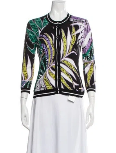Pre-owned Just Cavalli Printed Crew Neck Sweater In Multi