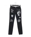 Just Cavalli Printed Denim Trousers In Black