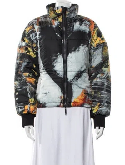 Pre-owned Just Cavalli Printed Down Jacket W/ Tags In Black