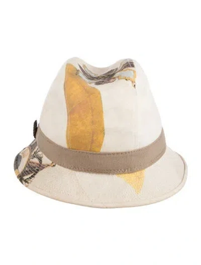 Pre-owned Just Cavalli Printed Fedora Hat In Neutrals