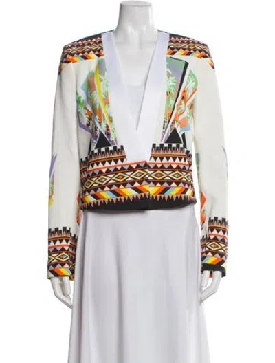 Pre-owned Just Cavalli Printed Jacket In White