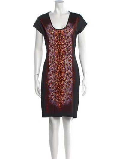 Pre-owned Just Cavalli Printed Knee-length Dress In Black