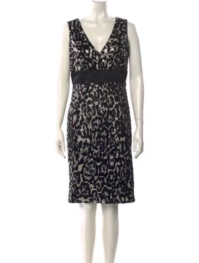 Pre-owned Just Cavalli Printed Knee-length Dress In Black