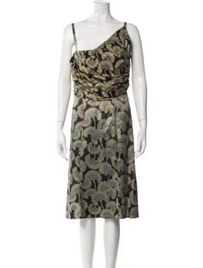 Pre-owned Just Cavalli Printed Knee-length Dress In Black
