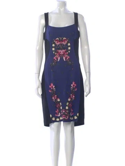 Pre-owned Just Cavalli Printed Knee-length Dress In Blue