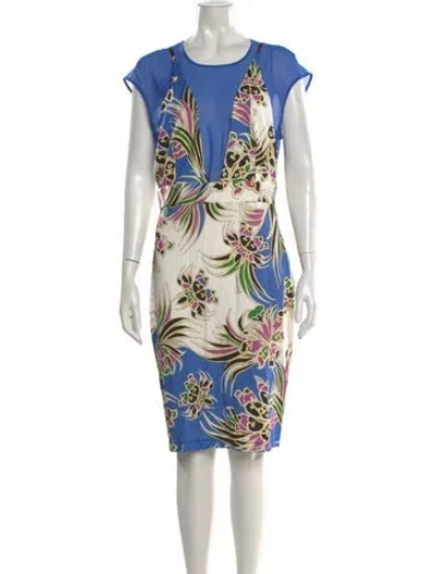 Pre-owned Just Cavalli Printed Knee-length Dress In Multi