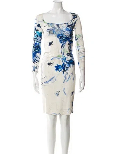 Pre-owned Just Cavalli Printed Knee-length Dress In Neutral