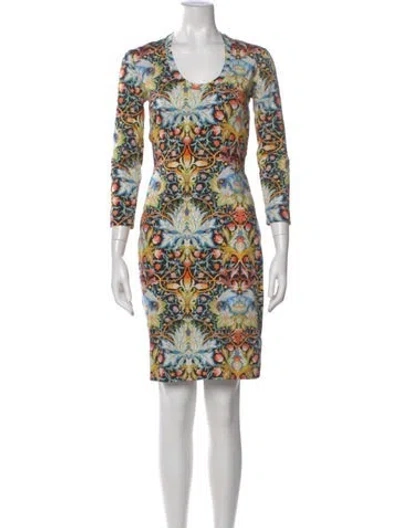 Pre-owned Just Cavalli Printed Knee-length Dress In Neutral