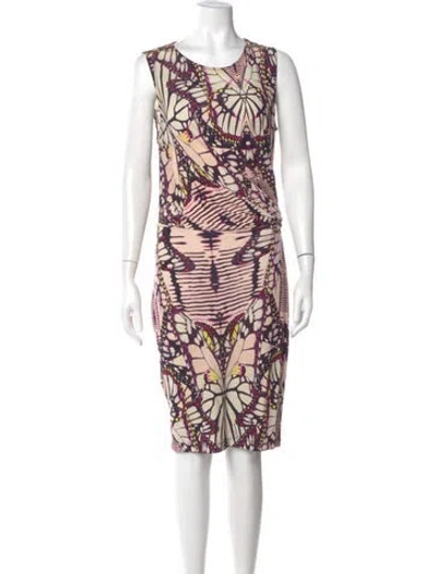 Pre-owned Just Cavalli Printed Knee-length Dress In Neutral