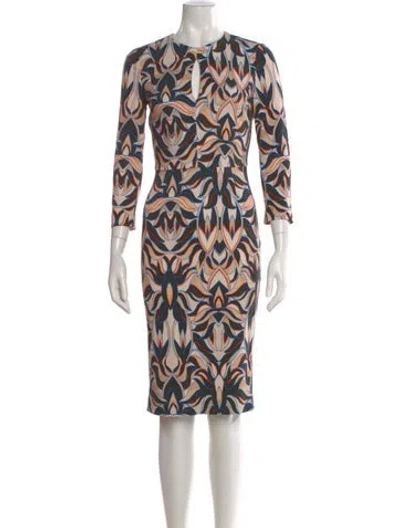 Pre-owned Just Cavalli Printed Knee-length Dress In Neutral