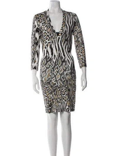 Pre-owned Just Cavalli Printed Knee-length Dress W/ Tags In Multi