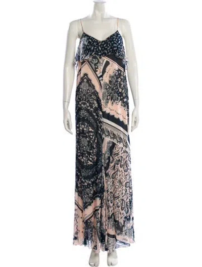 Pre-owned Just Cavalli Printed Long Dress In Multi