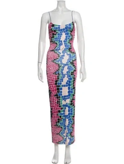 Pre-owned Just Cavalli Printed Long Dress In Multi