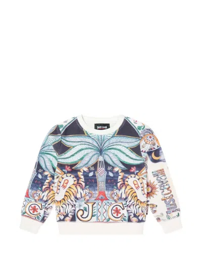 Just Cavalli Kids' Printed Long-sleeve Sweatshirt In Multi