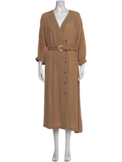 Pre-owned Just Cavalli Printed Midi Length Dress In Neutrals