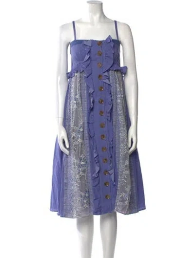 Pre-owned Just Cavalli Printed Midi Length Dress In Purple