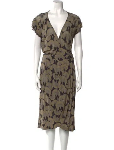 Pre-owned Just Cavalli Printed Midi Length Dress W/ Tags In Neutral
