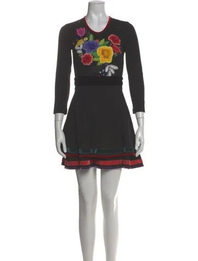 Pre-owned Just Cavalli Printed Mini Dress In Black