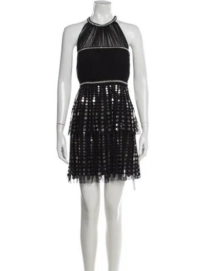 Pre-owned Just Cavalli Printed Mini Dress In Black