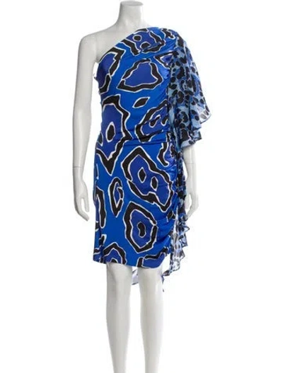Pre-owned Just Cavalli Printed Mini Dress In Blue