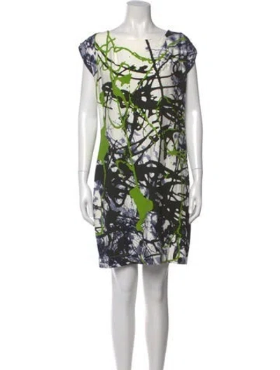 Pre-owned Just Cavalli Printed Mini Dress In Gray
