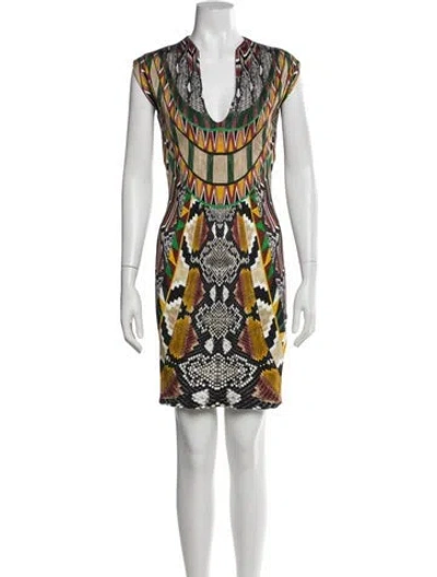 Pre-owned Just Cavalli Printed Mini Dress In Neutral