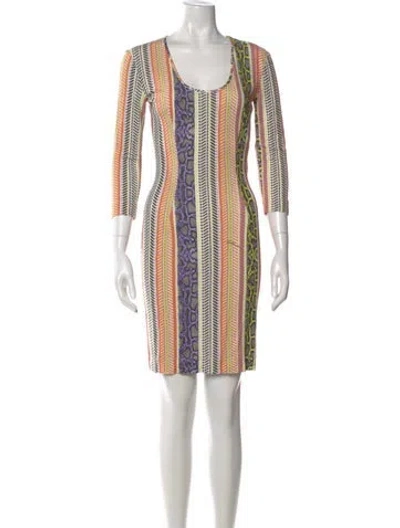 Pre-owned Just Cavalli Printed Mini Dress In Neutral