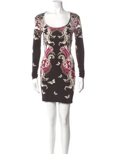 Pre-owned Just Cavalli Printed Mini Dress In Neutral