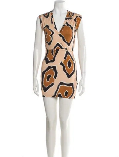 Pre-owned Just Cavalli Printed Mini Dress In Neutral