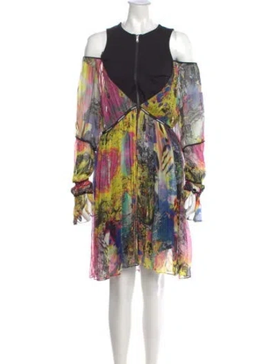 Pre-owned Just Cavalli Printed Mini Dress In Purple