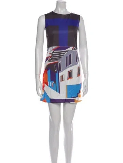 Pre-owned Just Cavalli Printed Mini Dress In Purple