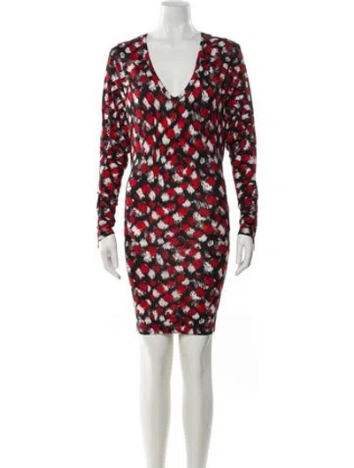 Pre-owned Just Cavalli Printed Mini Dress In Red