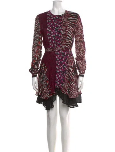 Pre-owned Just Cavalli Printed Mini Dress In Red