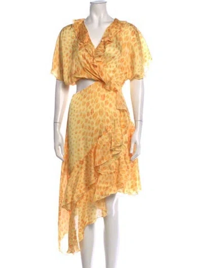 Pre-owned Just Cavalli Printed Mini Dress W/ Tags In Yellow