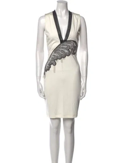 Pre-owned Just Cavalli Printed Mini Dress In White