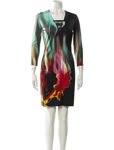Pre-owned Just Cavalli Printed Mini Dress In White