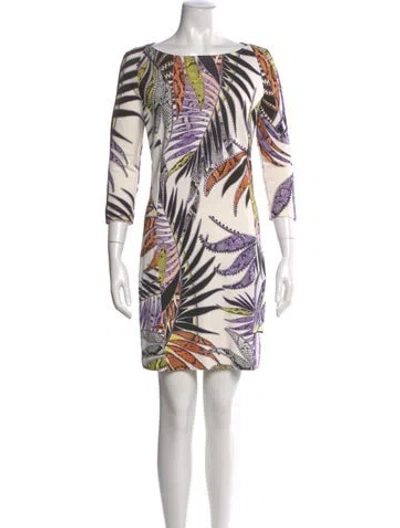 Pre-owned Just Cavalli Printed Mini Dress In White